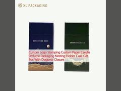 Logo personalizzato Stampaggio carta personalizzata candela profumo confezionamento nido porta custodia scatola regalo con chiusura diagonale
