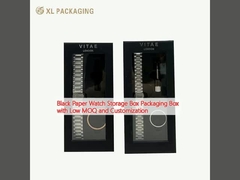 Scatola di imballaggio per orologi di carta nera Scatola di imballaggio con basso MOQ e personalizzazione