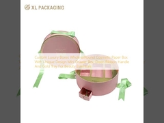 Scatola di carta cosmetica personalizzata Mini cassetto di cassetto manico di nastro verde e vassoio d'oro per prodotti di bellezza essenziali