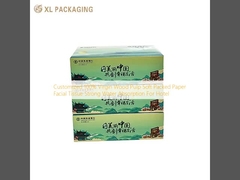 Personalizzato 100% di legno vergine di pasta di carta morbida confezionata tessuto facciale forte assorbimento dell'acqua per l'hotel