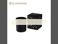 Stampa su misura Scatola di candele profumate nere Cartone scatole di carta di candela Scatole di imballaggio di carta di candela di foglio d'oro Capo di timbro e scatola di carta regalo di base