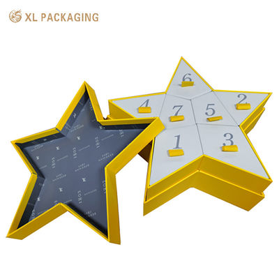 comprare Scatola per il calendario dell'Avvento a forma di stella con carta strutturata premium e struttura interattiva del cassetto fabbricazione online