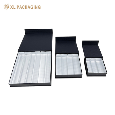 comprare Scatola di carta di lusso di cartone di cioccolato scatola di carta nera scatola da regalo magnetica con divisori di carta online manufacture