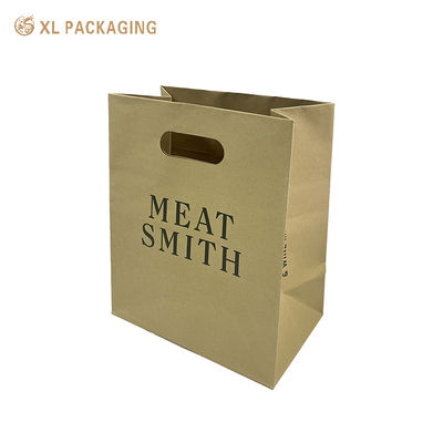 comprare Borsa da asporto in carta kraft marrone ecologica | Sacchetto monouso per imballaggio alimentare con manico fustellato fabbricazione online