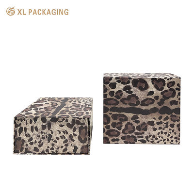 comprare Scatola Regalo Rigida Pieghevole di Lusso con Chiusura Magnetica Nascosta e Design Leopardato alla Moda fabbricazione online