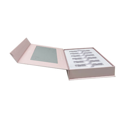 comprare Scatola regalo per cosmetici magnetici stampata su misura con specchio incorporato e inserto EVA a fiocco per imballaggi per la cura della pelle fabbricazione online