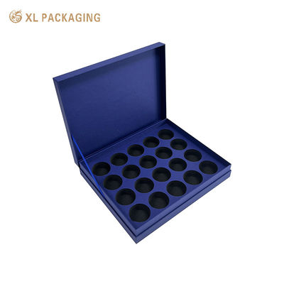 comprare Scatola regalo per tè con coperchio a cerniera riciclabile con inserto EVA a 20 cavità e logo in oro personalizzato fabbricazione online