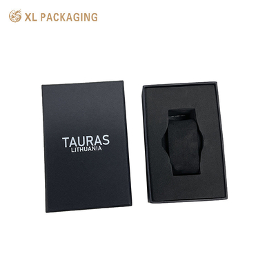 comprare Luxury Custom Logo Black Lid And Base Rigid Boxes Paper Box Cartone Imballaggio in carta Imballaggio orologio con EVA online manufacture