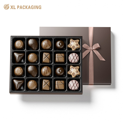 comprare Scatole rigide per regali di cioccolato semplici, rosse o nere, personalizzate, con inserto di carta e nastro di nastro online manufacture