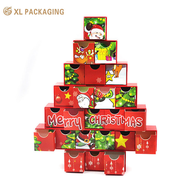 comprare Caselle di Natale di lusso con cartone misterioso regalo Calendario dell'Avvento Caselle misteriose cosmetiche di sorpresa con imballaggio gioioso online manufacture