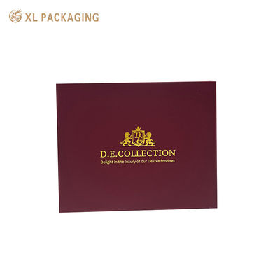 comprare Scatola Regalo a Libro Magnetica di Lusso Bordeaux Carta Soft Touch Logo in Oro a Caldo Confezione Vuota di Lusso per Regali di Festa fabbricazione online