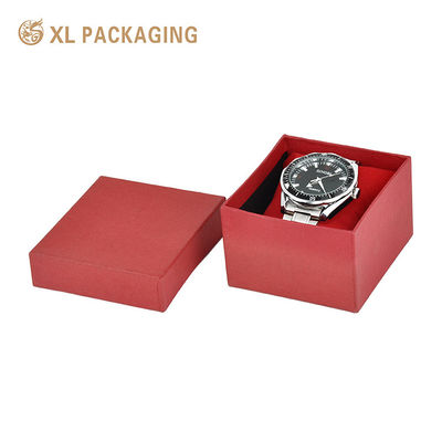 acquistare Scatola regalo per orologi rigidi e base personalizzata, cartone duro da 2 mm con cartone rosso di tessitura speciale con inserto di velluto fabbricazione online
