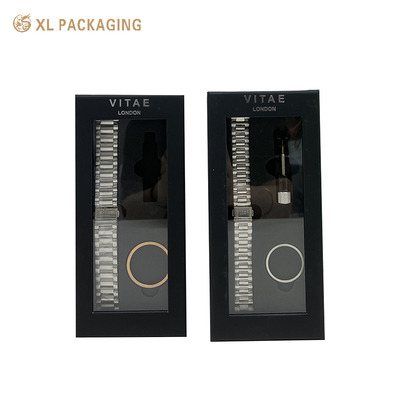 comprare Scatola di imballaggio per orologi di carta nera Scatola di imballaggio con basso MOQ e personalizzazione online manufacture