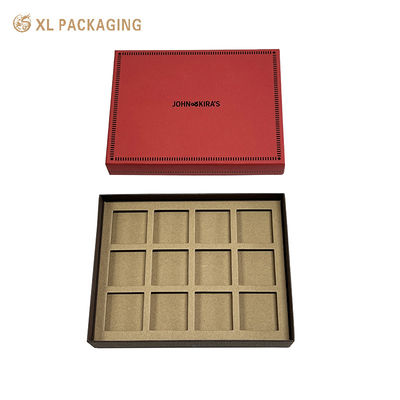 comprare Scatola rigida per regali personalizzata con 12 compartimenti con costruzione premium e stampa di marca per imballaggi di cioccolato fabbricazione online