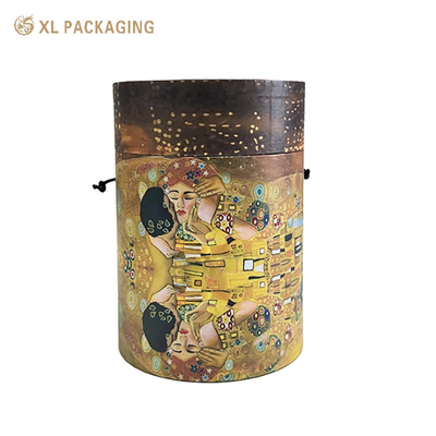 comprare Manico di cotone nero Logo personalizzato Tubo di carta cilindrico rotondo Tubo di imballaggio di magliette colorato online manufacture