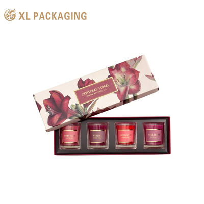 comprare Scatola Regalo Candela Pieghevole Personalizzata 2 Pezzi Coperchio Cielo e Terra, Spedizione Piatta Scatola di Carta da 350gsm con Inserto in PET a 4 Scomparti per Candela Profumata fabbricazione online