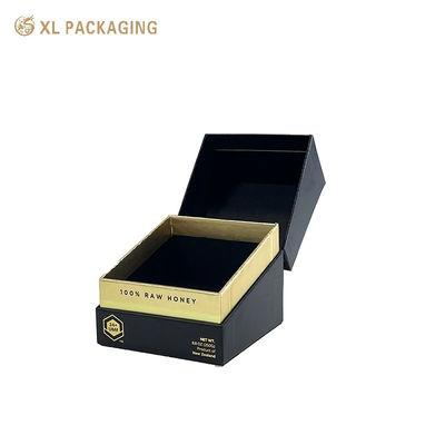 comprare Scatola Regalo Personalizzata 3 Pezzi con Bordo Smussato, Logo UV in Lamina d'Oro e Inserto in EVA Nera di Velluto per Profumo, Candela, Skincare fabbricazione online