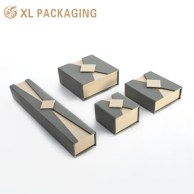 comprare Scatola regalo per gioielli magnetici a doppia porta a V-Cut personalizzata con cartone rigido da 2 mm e carta speciale testurizzata per braccialetto per orecchini per collane per anelli fabbricazione online