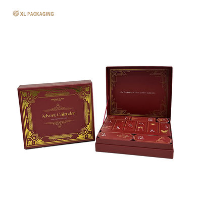 acquistare Scatola Personalizzata per Calendario dell'Avvento di Natale con Scatola Flip a 3 Pezzi, Stampa a Foglia d'Oro Completa e 12 Scatole Pieghevoli Individuali fabbricazione online
