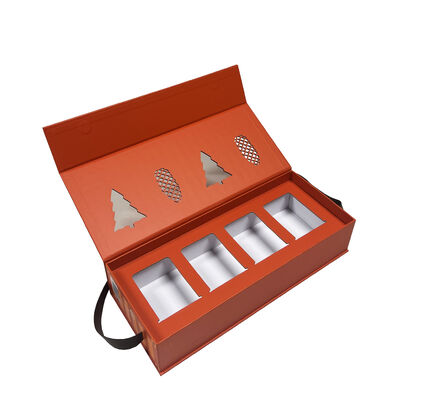 acquistare Scatola regalo per biscotti di Natale di lusso personalizzata con imballaggio rigido con finestra trasparente e stampa a colori vivaci fabbricazione online