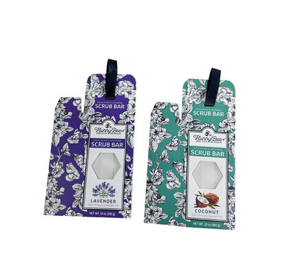 acquistare Machine Made Foldable Card Box Bright Color Printing Clear Window Display for Soap Gift Set Wholesale fabbricazione online