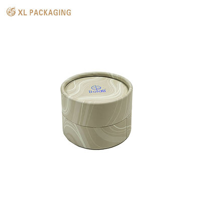 Scatola cilindrica per orecchini in tubo di carta con cartone rigido da 1,5 mm, design con coperchio e base a bordo arrotolato e laminazione opaca