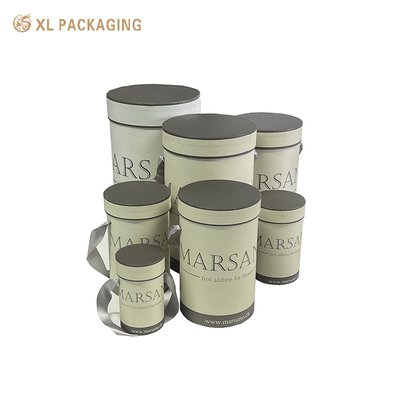 Scatola per imballaggio personalizzata XL Imballaggio personalizzato Scatola cilindrica grigia Scatola rotonda Tubo di carta per fiori per fiori Cosmetici Regalo