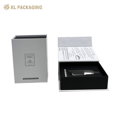 Scatola regalo per profumi di carta personalizzata con logo Flip Clamshell, capelli olio essenziale confezionamento scatola di carta