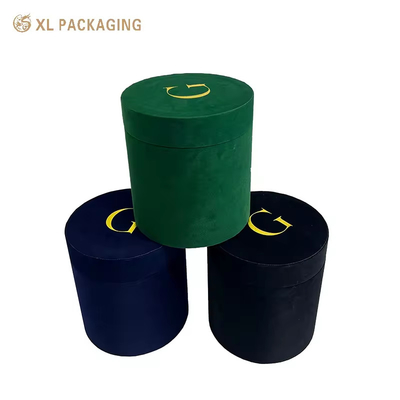 Luxury Color Velvet Round Dry Flower Box Rose Gift Boxes San Valentino Round Cylinder Packaging Velvet Flower Tube