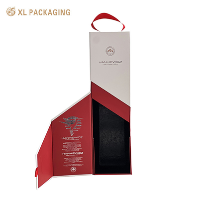 Scatole di carta da vino pieghevoli su misura con tappo a chiusura magnetica Scatole di imballaggio per bottiglie di vino