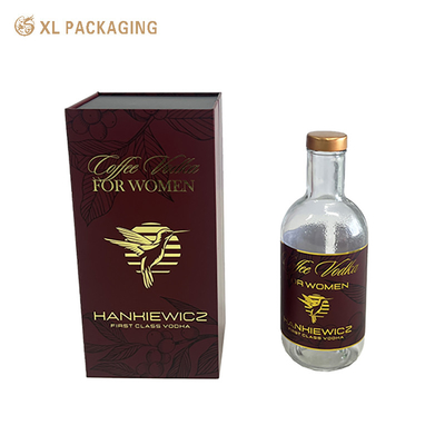 Scatola di imballaggio magnetico di vino personalizzato con logo di foglio d'oro EVA inserito