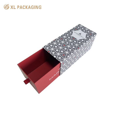 Casella di imballaggio di vino di carta rigida di lusso personalizzata Casella di cassetto di cartone con stampo in foglio d'oro Chiusura magnetica e rivestimento di velluto - Cassa regalo premium per set di vino rosso / bianco
