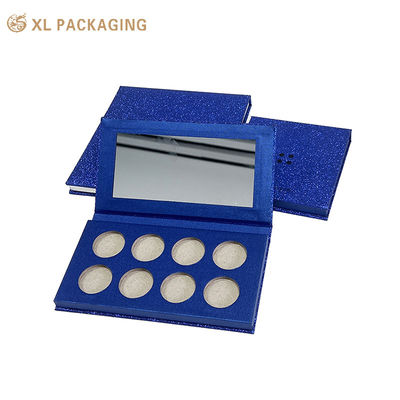 Scatola di palette di ombretti magnetici vuoti personalizzata con tavola rigida da 2 mm, 8 compartimenti e specchio incorporato