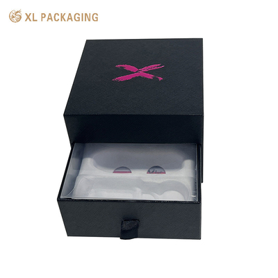 Carta per logo personalizzata scatola di profumo nera imballaggio scatola di profumo vuota 2 strati cassetto cosmetico scatola regalo