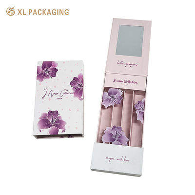 Scatola cosmetica personalizzata di lusso rossetto colorato scatola di carta scatola di cassettiera scatola regalo cosmetica con specchio dentro