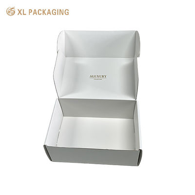 Scatole postali in ondulato bianco per spedizione piatta | Confezione opaca avvolta in doppia carta grigia per tè, cioccolato e prodotti di bellezza