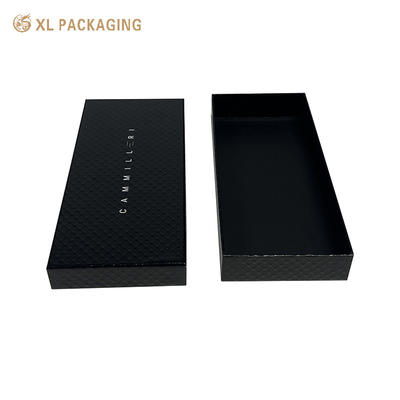 Scatole di imballaggio per costumi stampate su misura Scatole di imballaggio regalo carta nera cartone Scatola di imballaggio regalo con coperchio e base di laminazione lucida