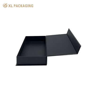 Scatola magnetica in cartone pieghevole nera per abbigliamento e magliette