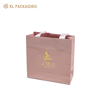 Borsa per imballaggio regalo rosa personalizzata Borse di carta stampate con logo Borse di spedizione con maniglie rinforzate Finitura opaca/brillante Perfetta per regali di compleanno Consegne di marca