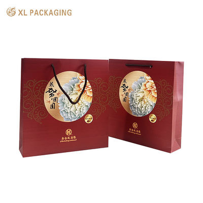 Sacchetto per il vino in cartone riciclato con logo personalizzato per l'imballaggio regalo di lusso