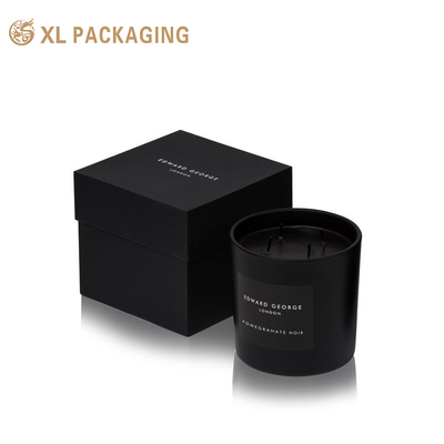 Scatola di imballaggio per candele Kraft personalizzata con coperchio e base, scatole rigide per candele regalo con vassoio di carta