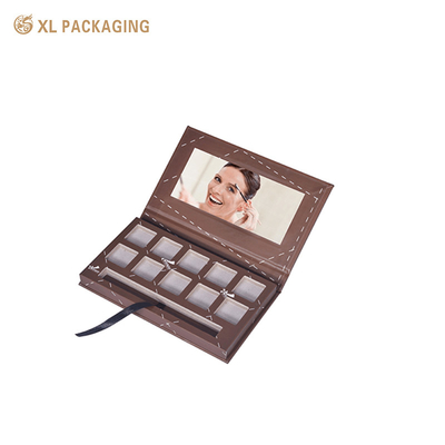 Confezione rigida su misura Magnetic Eyeshadow Pans Box With Mirror Premium Empty Packaging per cosmetici