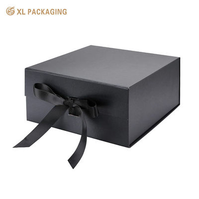 Scatola Regalo Magnetica Nera con Chiusura a Nastro | Eco-Friendly