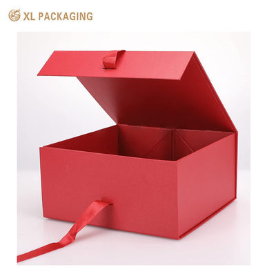 Confezione regalo magnetica di lusso con stampa personalizzata con design pieghevole e nastro per abbigliamento e cura della pelle