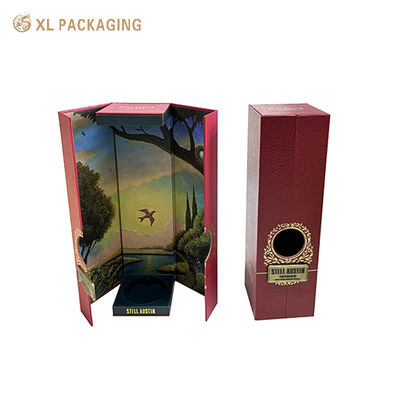 Scatola regalo per vino a doppia porta a chiusura magnetica personalizzata con materiali ecologici e marchi personalizzabili