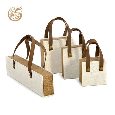 Scatola rigida in cartone magnetico XL per gioielli, collana, bracciale, carta testurizzata, forma libro
