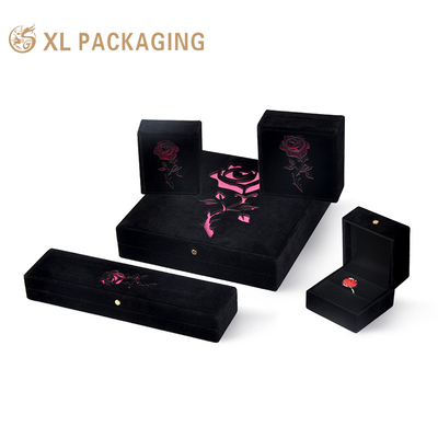 Logo personalizzato Lint Gioielli Box Packaging Colletto Orecchino Braccialetto Set Gioielli Display Box Storage Box Gioielli