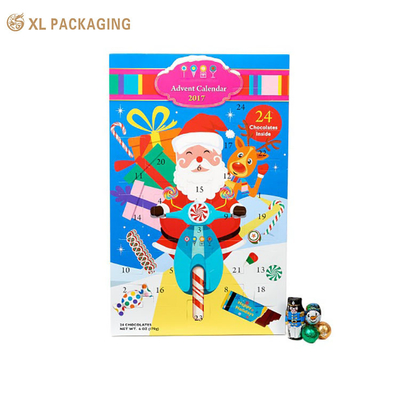 Disegno personalizzato Natale Cosmetici Calendario dell'Avvento Scatola 24 Giorni Calendario Imballaggio in carta Biscotti al cioccolato Caramelle Scatola regalo