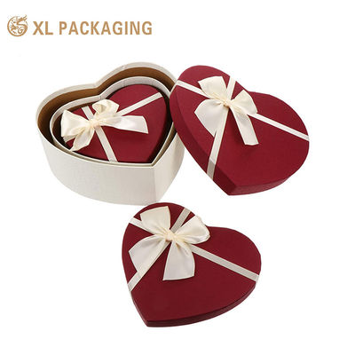 Scatola Regalo a Forma di Cuore Nidificata Personalizzabile a 3 Strati con Coperchio e Base per Regali di San Valentino Ecologici di Lusso