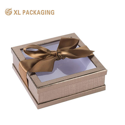Confezione regalo per gioielli piccoli con finestra in PET trasparente e fiocco in nastro - Confezione con logo personalizzato